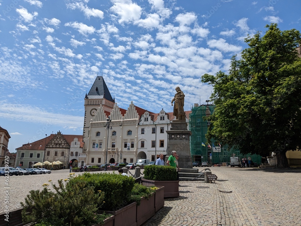 Tabor historical city center with old town square in south Bohemia.Czech republic Europe,panorama landscape view