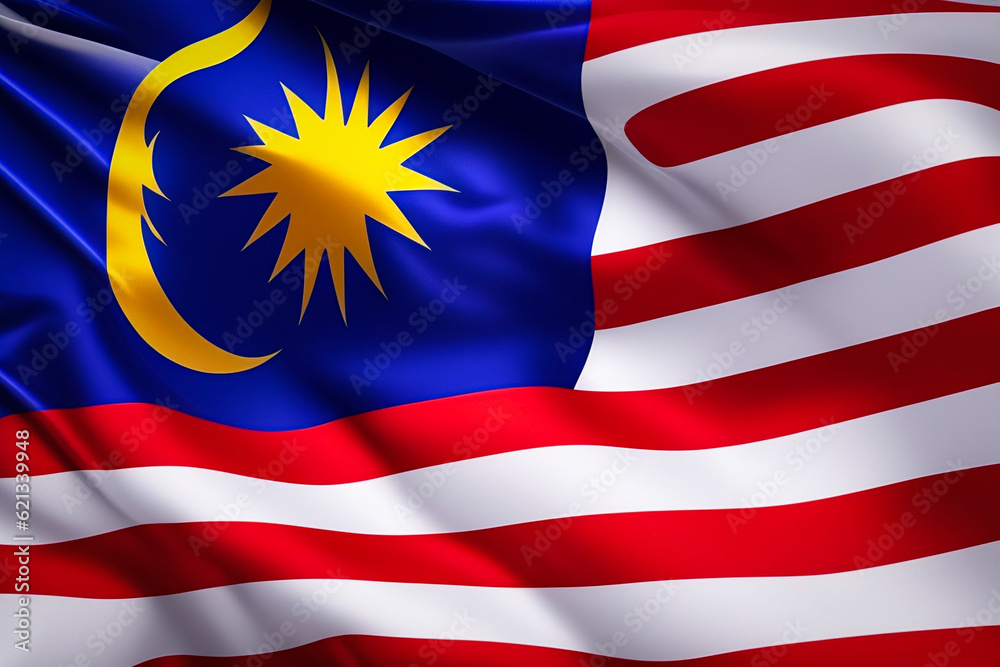 realistic wavy malaysia flag wallpaper Stock Illustration | Adobe Stock