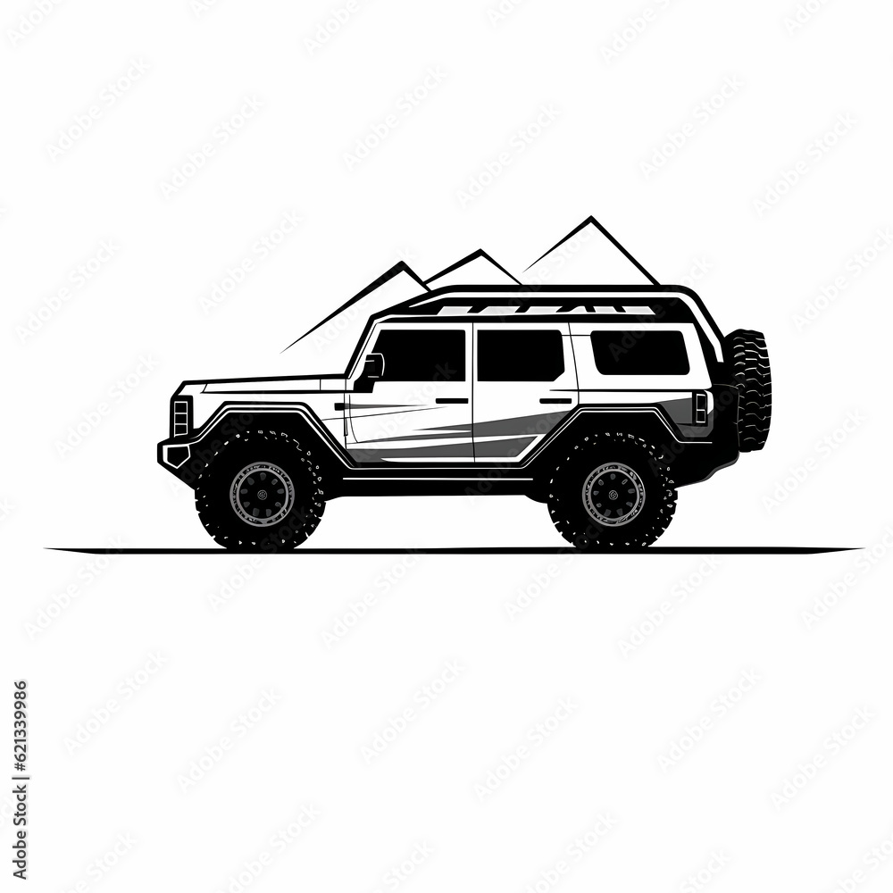 Obraz premium Offroad Car Logo Illustration Design