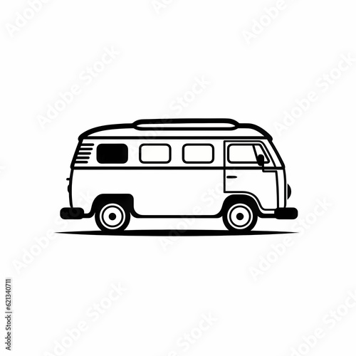 Camper Van Car Logo Illustration Design