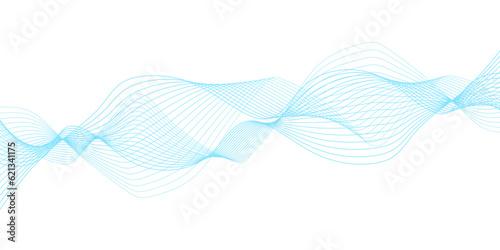 Abstract technology and science flowing wave lines background. Design used for technology, science, banner, template, wallpaper, business and many more.