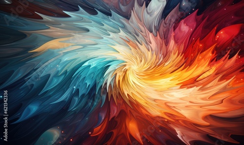 Colorful grunge Swirling radial background Vortex starburst spiral, generative AI