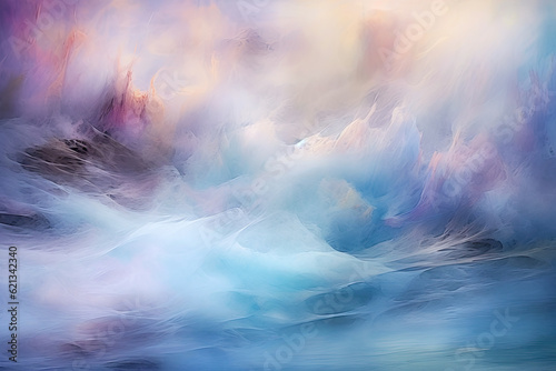 ethereal mist of pastel colors gently floating in a dreamlike atmosphere, evoking a sense of tranquility and serenity