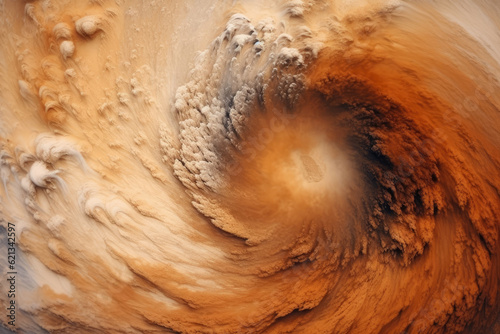 whirlpool of swirling sand and dust, creating a mesmerizing vortex of earthy tones and textures