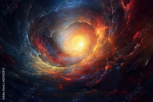 cosmic journey through a vibrant wormhole, leading to unexplored realms of imagination and wonder