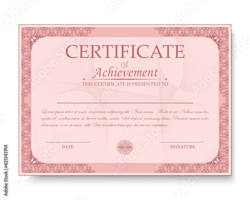 Certificate of appreciation template, gold and blue color. Clean modern certificate with gold badge. Certificate border template with luxury and modern line pattern. Diploma vector template.