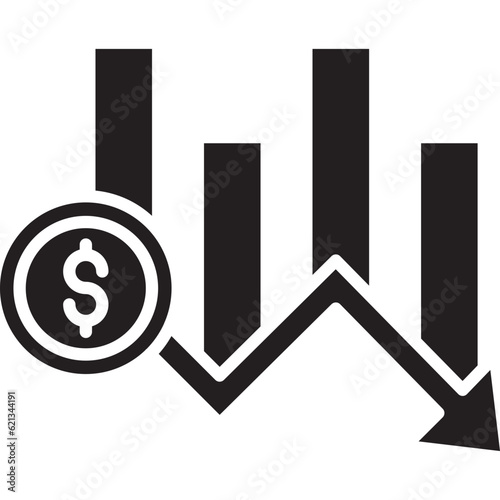Money rate decrease icon