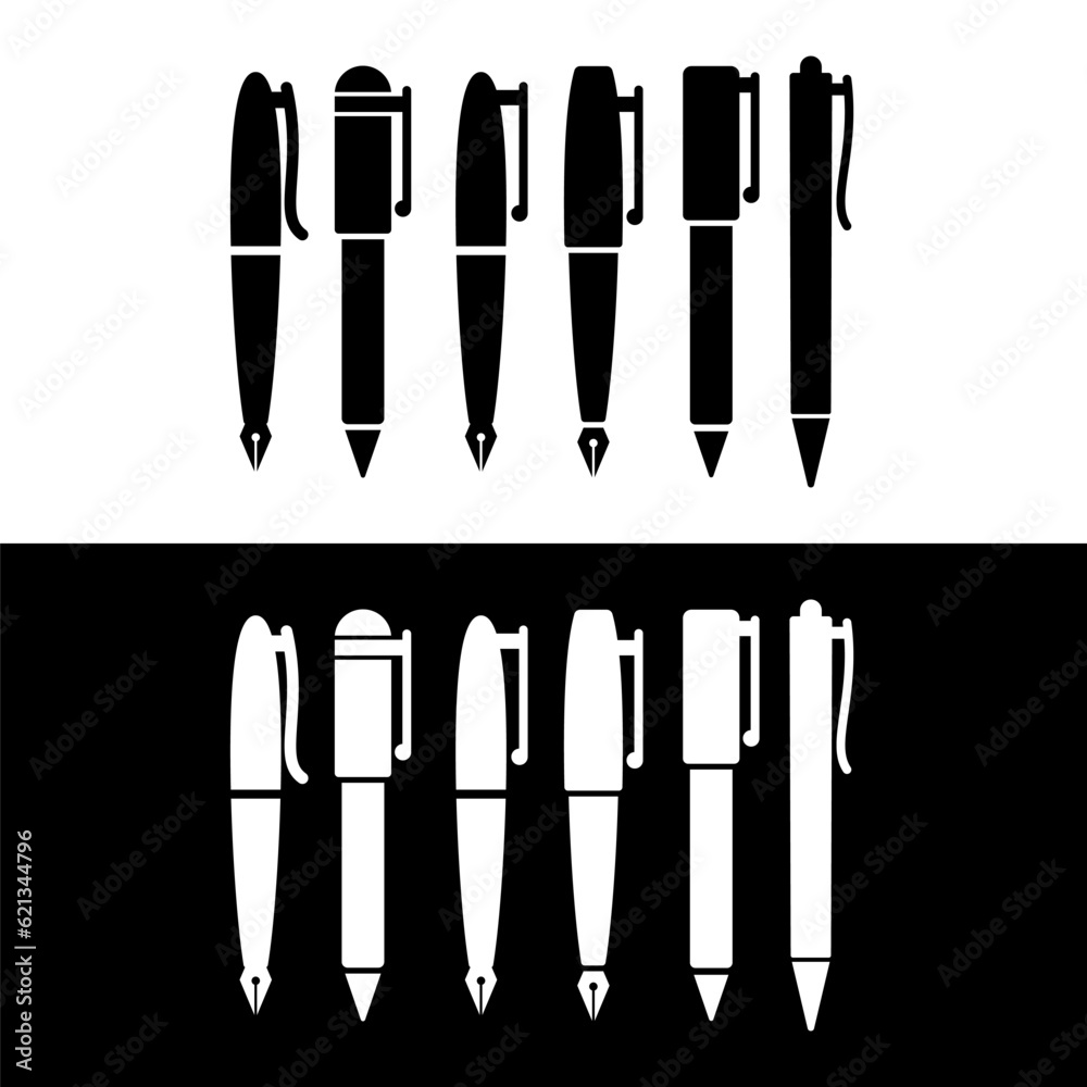 black and white pen icon black and white pen icon