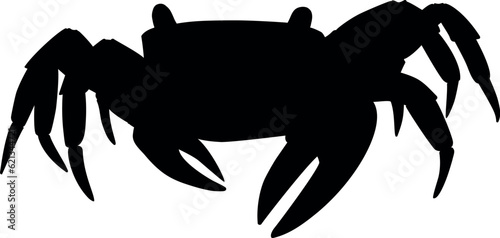 Crab, sea animal silhouette - vector illustration for logo or pictogram. Outline. Crab silhouette for sign or icon