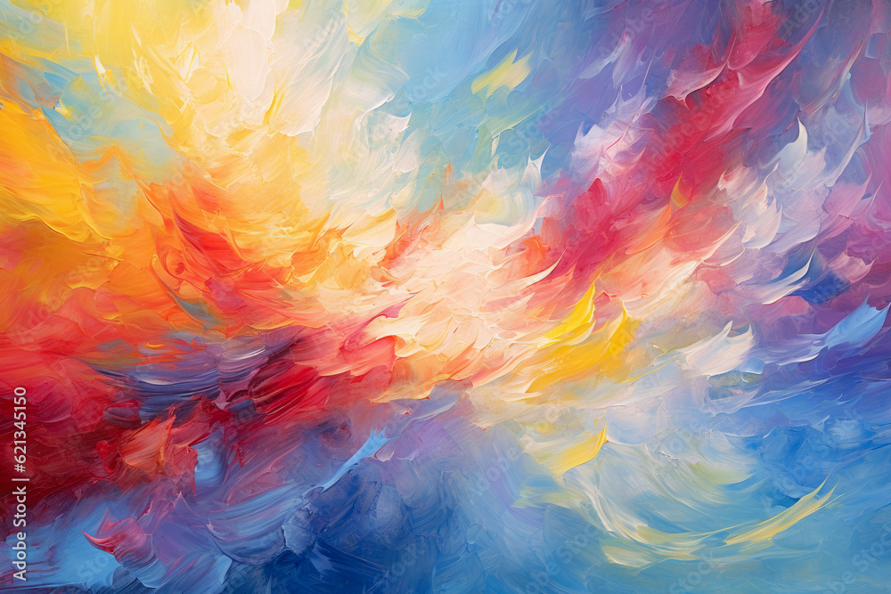 whirlwind of vibrant colors in a chaotic and dynamic abstract storm, capturing the essence of raw energy