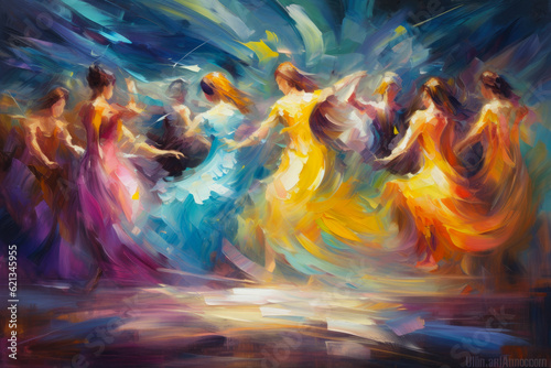 symphony of vibrant brushstrokes dancing across the canvas, conveying a sense of movement and expression