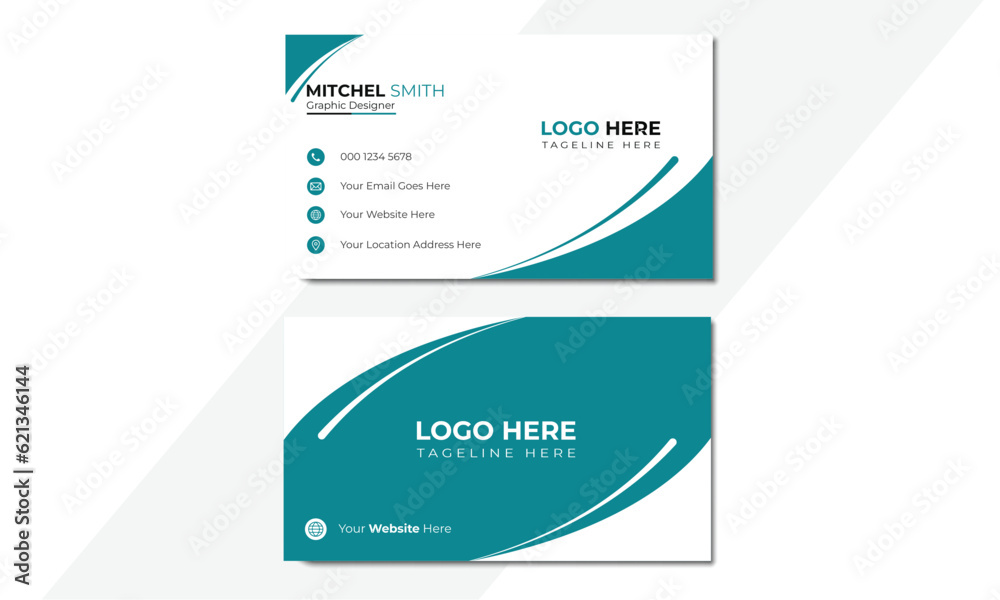 Modern creative business card and name card, horizontal simple clean template vector design, layout in rectangle size. Modern creative business card and name card, horizontal simple clean template vector design, layout in rectangle size.