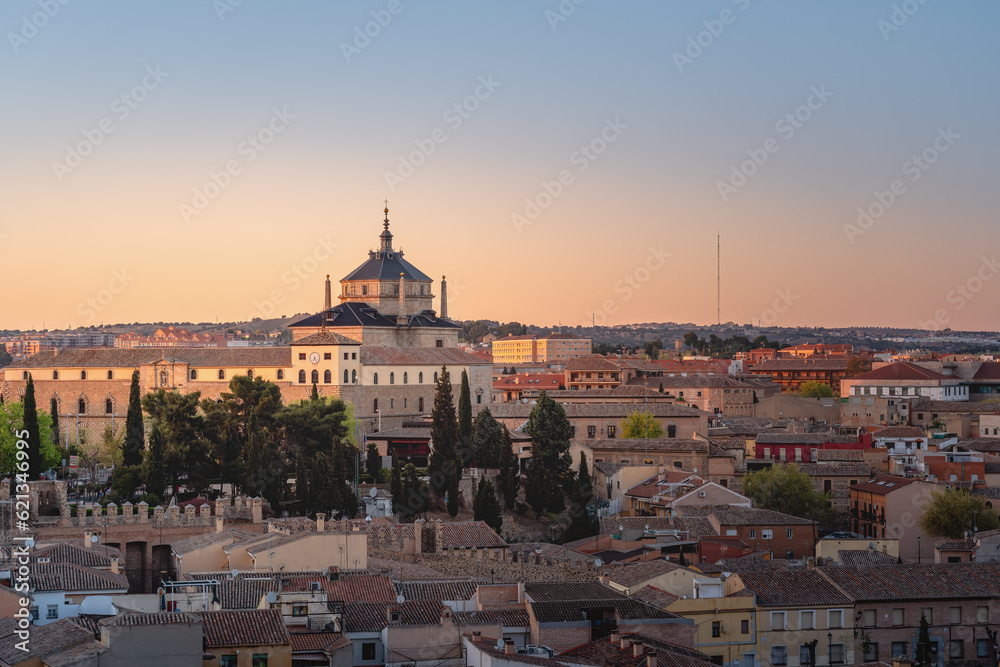 Toledo Skyline at sunset with Hospital Tavera - Toledo, Spain