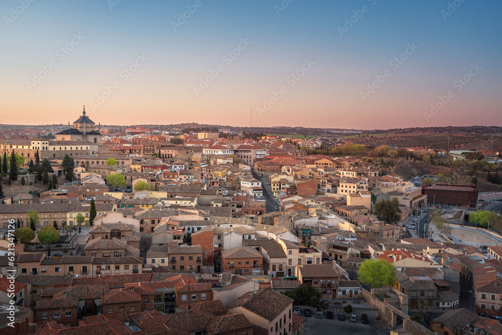 Toledo Skyline at sunset with Hospital Tavera - Toledo, Spain
