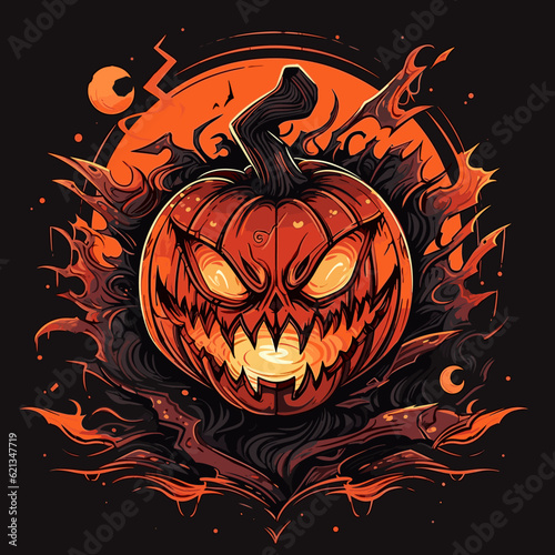 Halloween pumpkin t-shirt design 