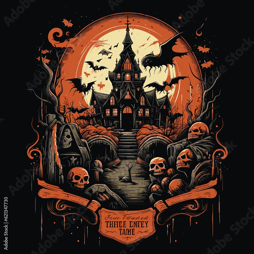 Halloween pumpkin t=shirt design vector 