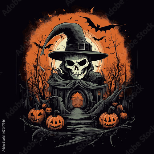 Halloween pumpkin t=shirt design vector 