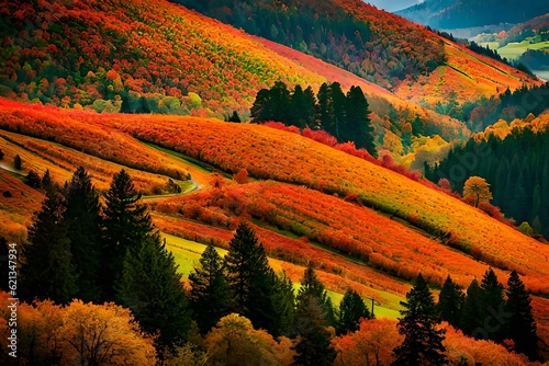 autumn in the mountains  Generative AI