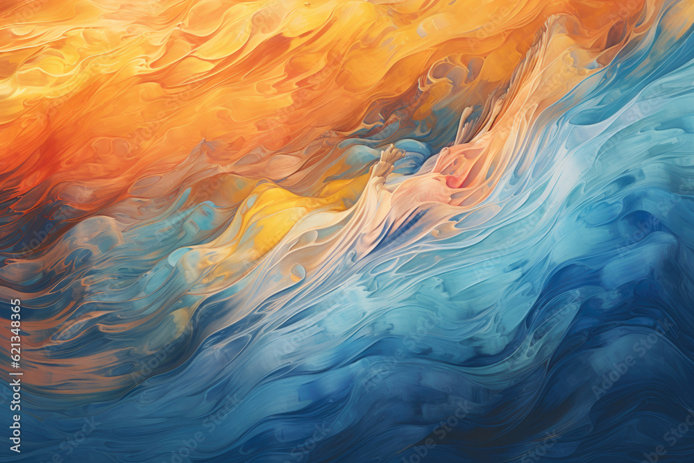 Abstract Oceanic Rhythms: mesmerizing panorama capturing the fluidity ...