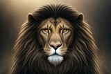 portrait of a lion generating by AI technology