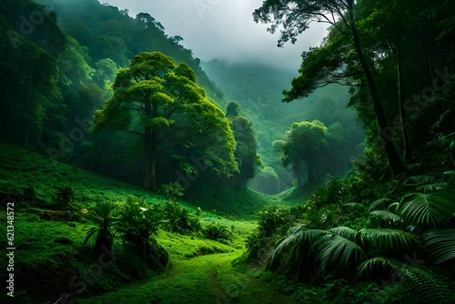 tropical forest in the jungle  Generative AI