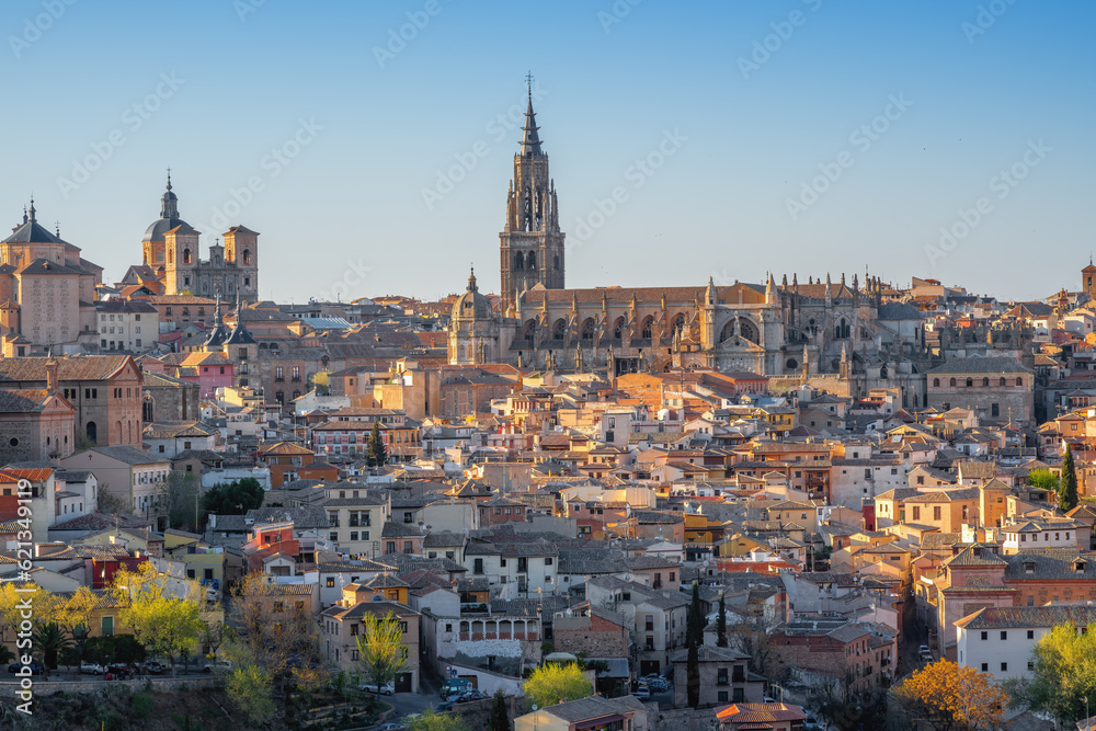 Toledo Skyline with Cathedral and Jesuit Church (Church of San Ildefonso) - Toledo, Spain