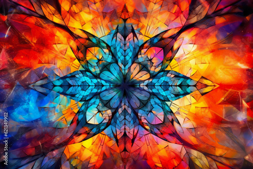 kaleidoscope of abstract shapes and colors on a vibrant background, creating a mesmerizing visual tapestry