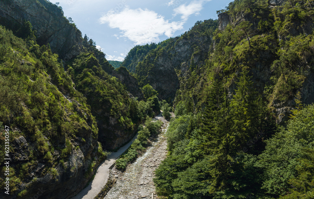 Aerial View of the Kundler Klamm Gorge in the Region of Tyrol, Austria