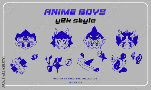 VECTOR ELEMENTS Y2K STYLE ANIME BOYS