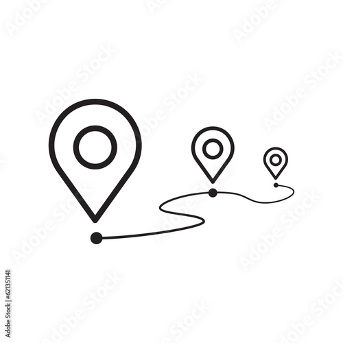 Pin icon . Location sign Isolated on white background. Navigation map, gps, direction, place, compass, contact, search concept photo
