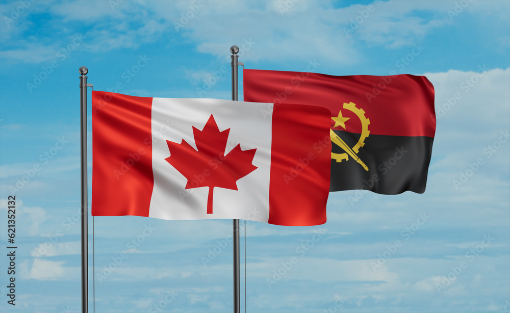 Canada and Angola national flag Canada and Angola national flag