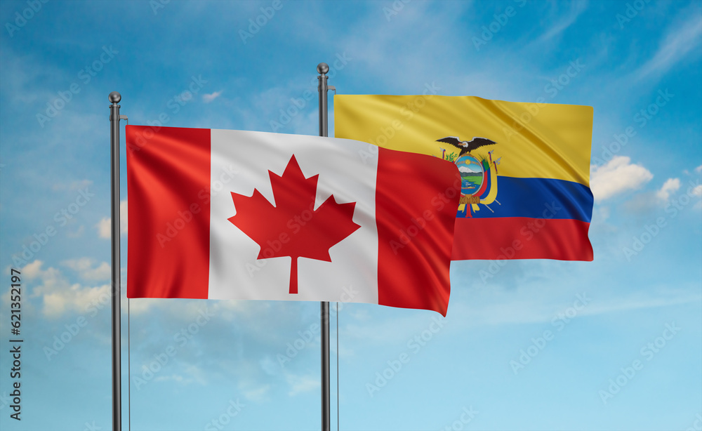 Ecuador and Canada flag Ecuador and Canada flag