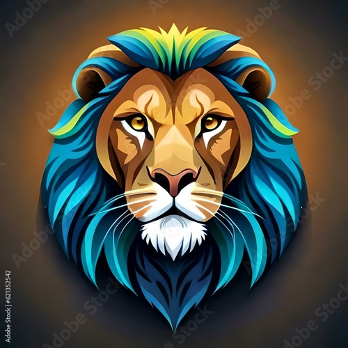 portrait of lion generated by AI technology