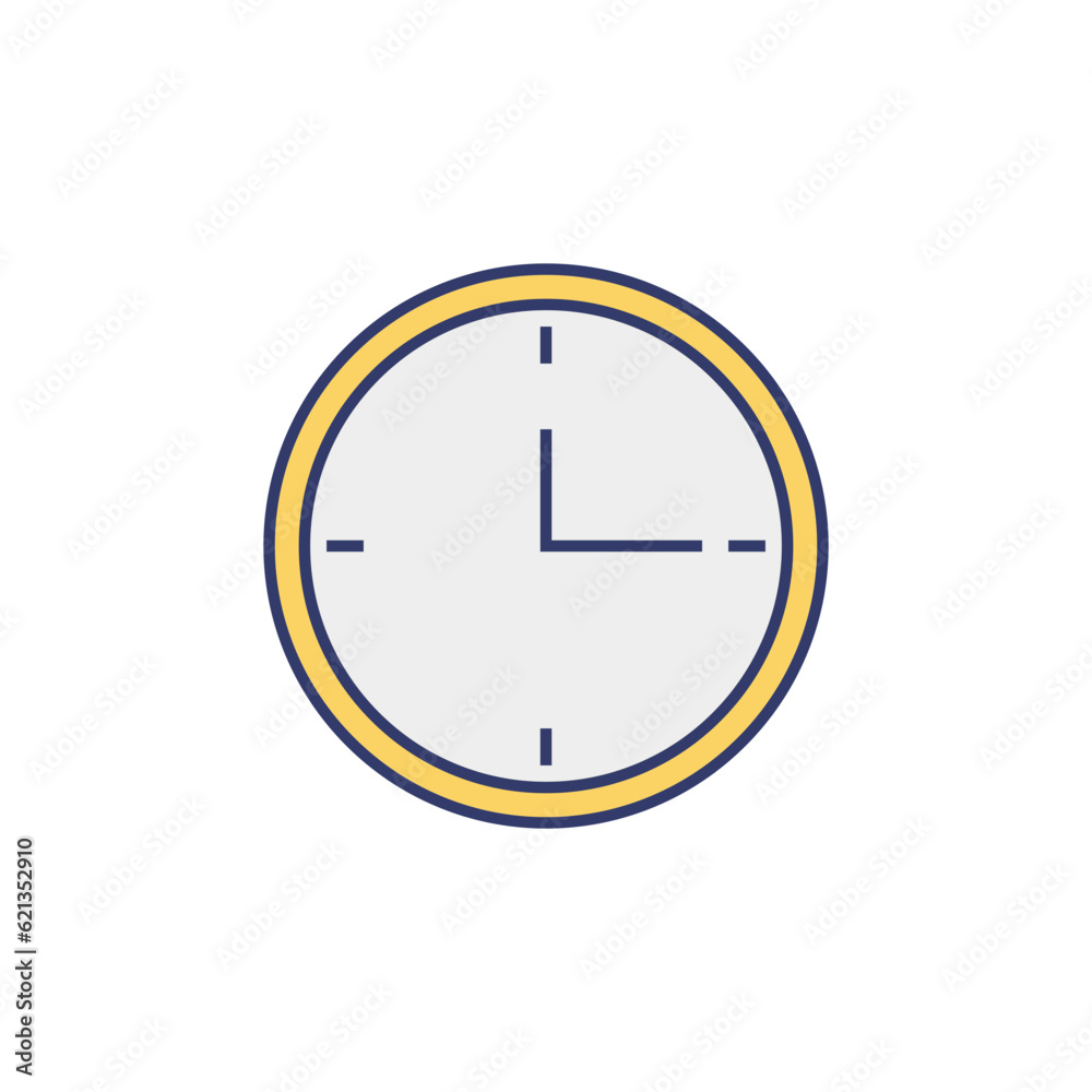 Time management concept, clock and stopwatch icon over white background, fill style, vector illustration Time management concept, clock and stopwatch icon over white background, fill style, vector illustration