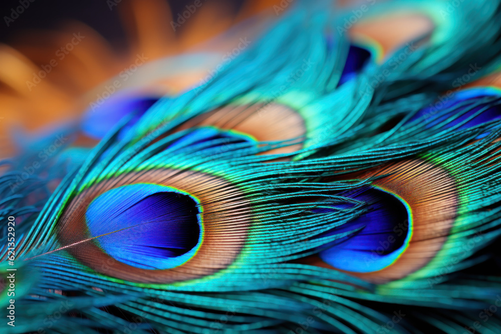 Fototapeta premium Peacock feather close up