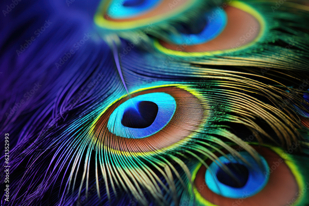 Fototapeta premium Peacock feather close up