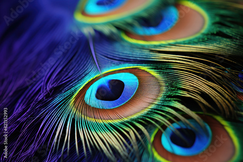 Peacock feather close up