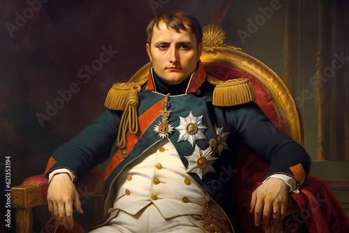 Napoleon Bonaparte French Emperor Portrait. Famous person.