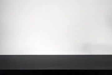 Empty black table top isolated on white background. For product display. High quality photo