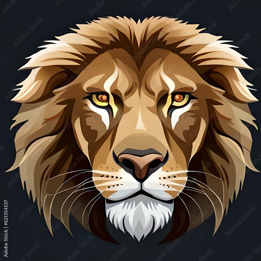 portrait of lion generated by AI technology