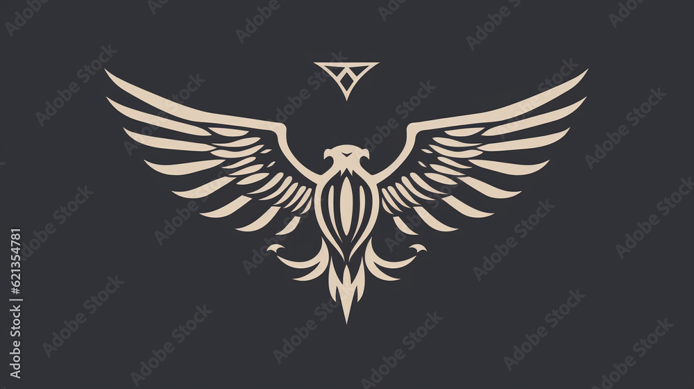 Mystic Hawk logo design isolated in black background Mystic Hawk logo design isolated in black background
