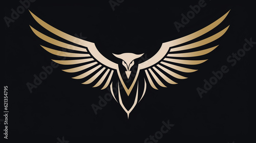 Mystic Hawk logo design isolated in black background