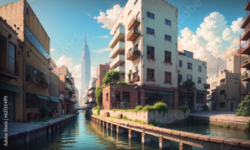 city building canal cityscape landscape, generative, generative ai, ai © Rachel Yee Laam Lai