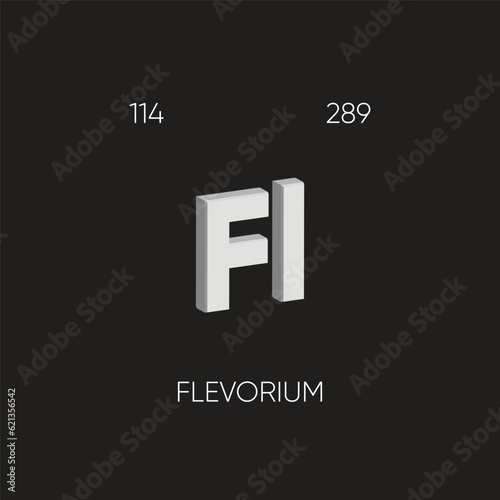 One of the Periodic Table Elements with name and atomic number