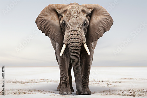 african elephant in desert. Generative Ai