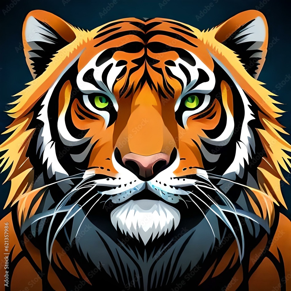 tiger head vector generated by AI technology