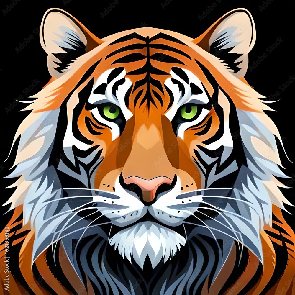 tiger head vector generated by AI technology