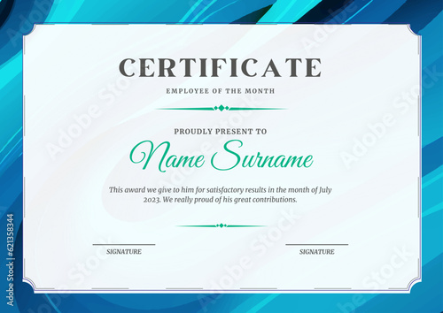 Elegant certificate design for achievement and appreciation With Abstract Background