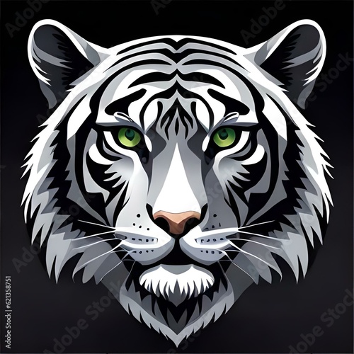 tiger head vector generated by AI technology © abdur