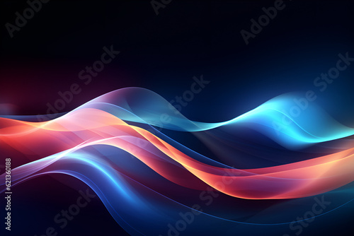 abstract background with waves. Generative AI.